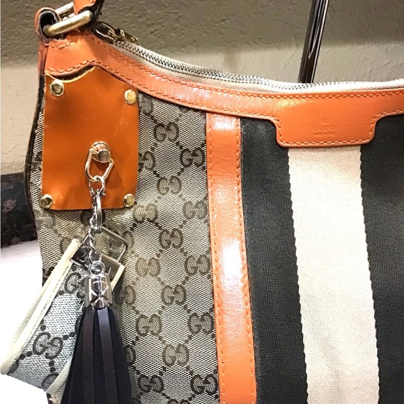 GUCCI Hobo GG Canvas Leather Orange - Picture 6 of 15